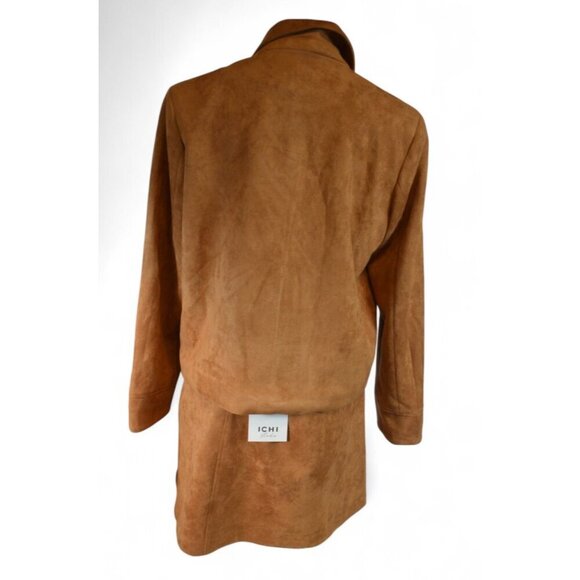 ICHI Studio IHCREVO Almond Suedette Jacket & Skirt Set Size 36 (S) NWT - Picture 3 of 4